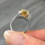 4.03 Carat Radiant Diamond Ring | Fancy Yellow | 14K White Gold - Image 3