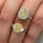 4.7 Carat Cushion Halo Diamond Ring | Fancy Yellow | 14K White Gold - Image 2