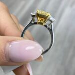 4 Carat Cushion Diamond Ring | Fancy Yellow | 14K White Gold | Colour-Collector’s Treasure - Image 3