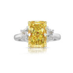 4 Carat Cushion Diamond Ring | Fancy Yellow | 14K White Gold | Colour-Collector’s Treasure