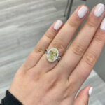 4.53 Carat Oval Diamond Ring | Fancy Yellow | 14K White Gold | Colour-Collector’s Treasure