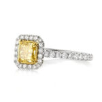 1.6 Carat Radiant Diamond Ring | Fancy Yellow | 14K White Gold | Colour-Collector’s Treasure - Image 2
