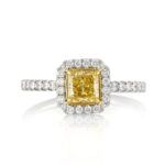 1.6 Carat Radiant Diamond Ring | Fancy Yellow | 14K White Gold | Colour-Collector’s Treasure