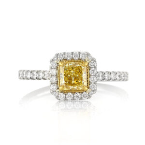1.6 Carat Radiant Diamond Ring | Fancy Yellow | 14K White Gold | Colour-Collector’s Treasure