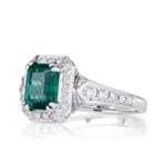 2.5 Carat Emerald Diamond Ring | 14K White Gold | Modern Nobility | Heirloom - Image 2