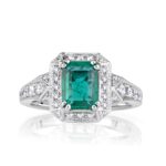 2.5 Carat Emerald Diamond Ring | 14K White Gold | Modern Nobility | Heirloom