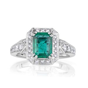 2.5 Carat Emerald Diamond Ring | 14K White Gold | Modern Nobility | Heirloom