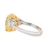 5 Carat Pear Diamond Ring | Fancy Yellow | 14K White Gold | Sunlit Royal Radiance - Image 2