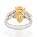 5 Carat Pear Diamond Ring | Fancy Yellow | 14K White Gold | Sunlit Royal Radiance - Image 3