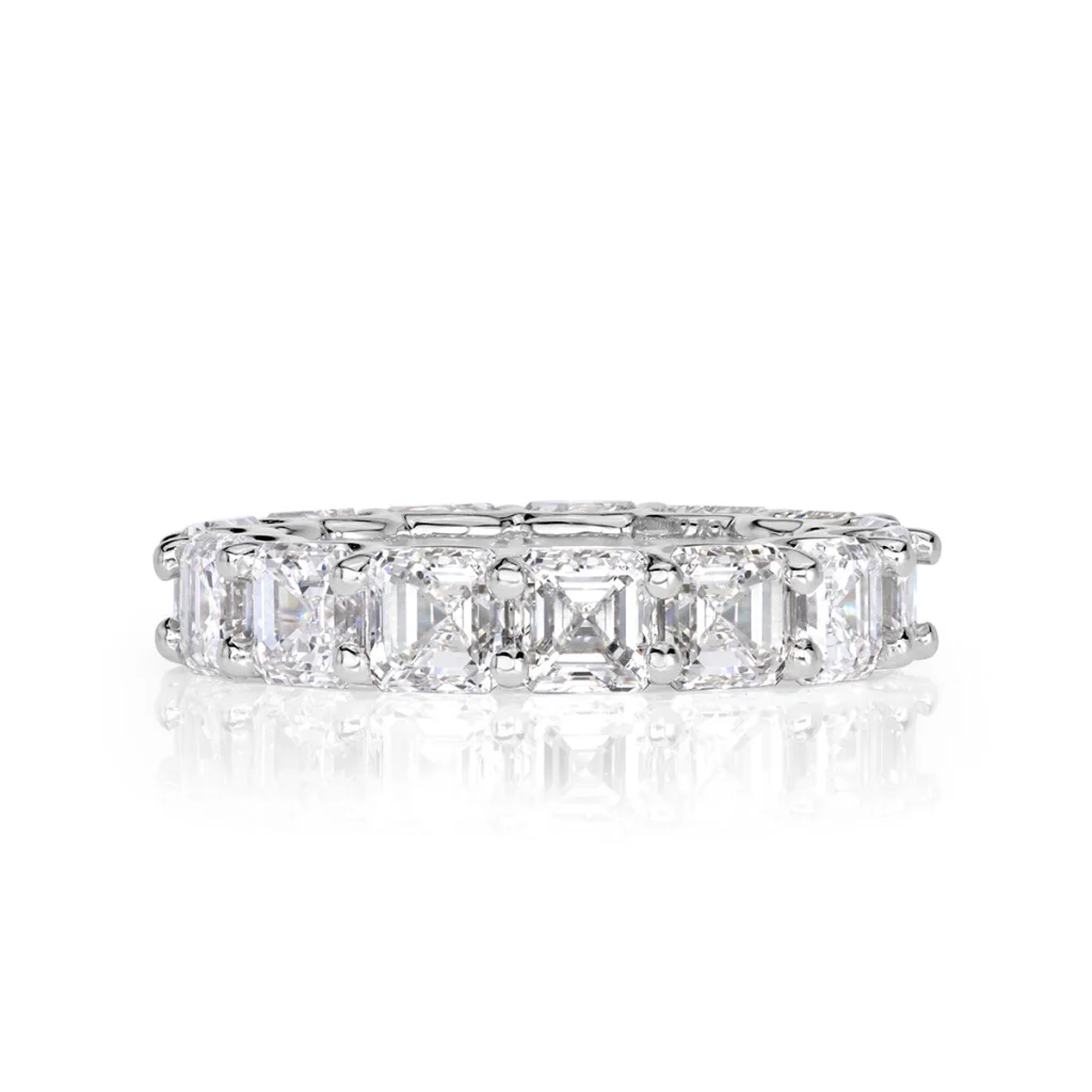 8 Carat Asscher Band | Brilliant White | 18K Gold | Refined Grandeur | Heirloom