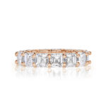 8 Carat Asscher Band | Brilliant White | 14K Rose Gold | Timeless Brilliance