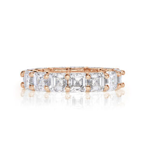 8 Carat Asscher Band | Brilliant White | 14K Rose Gold | Timeless Brilliance