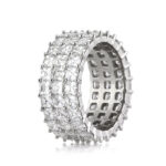 8.12 Carat Asscher Band | Brilliant White | 14K White Gold | Radiant Elegance - Image 2