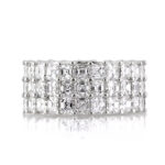 8.12 Carat Asscher Band | Brilliant White | 14K White Gold | Radiant Elegance