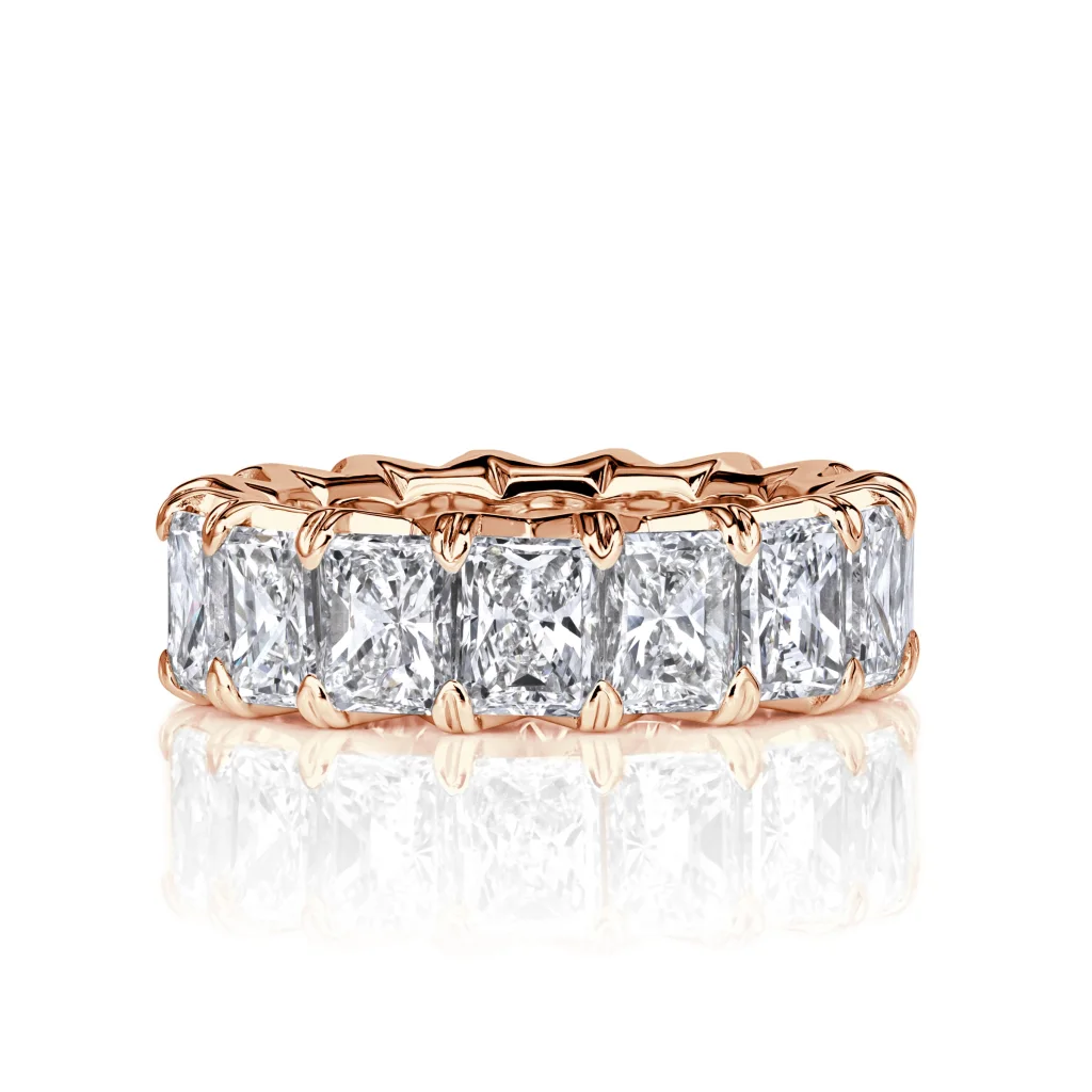 8.3 Carat Radiant Band | Brilliant White | 14K Rose Gold | Radiant Elegance | High Jewellery