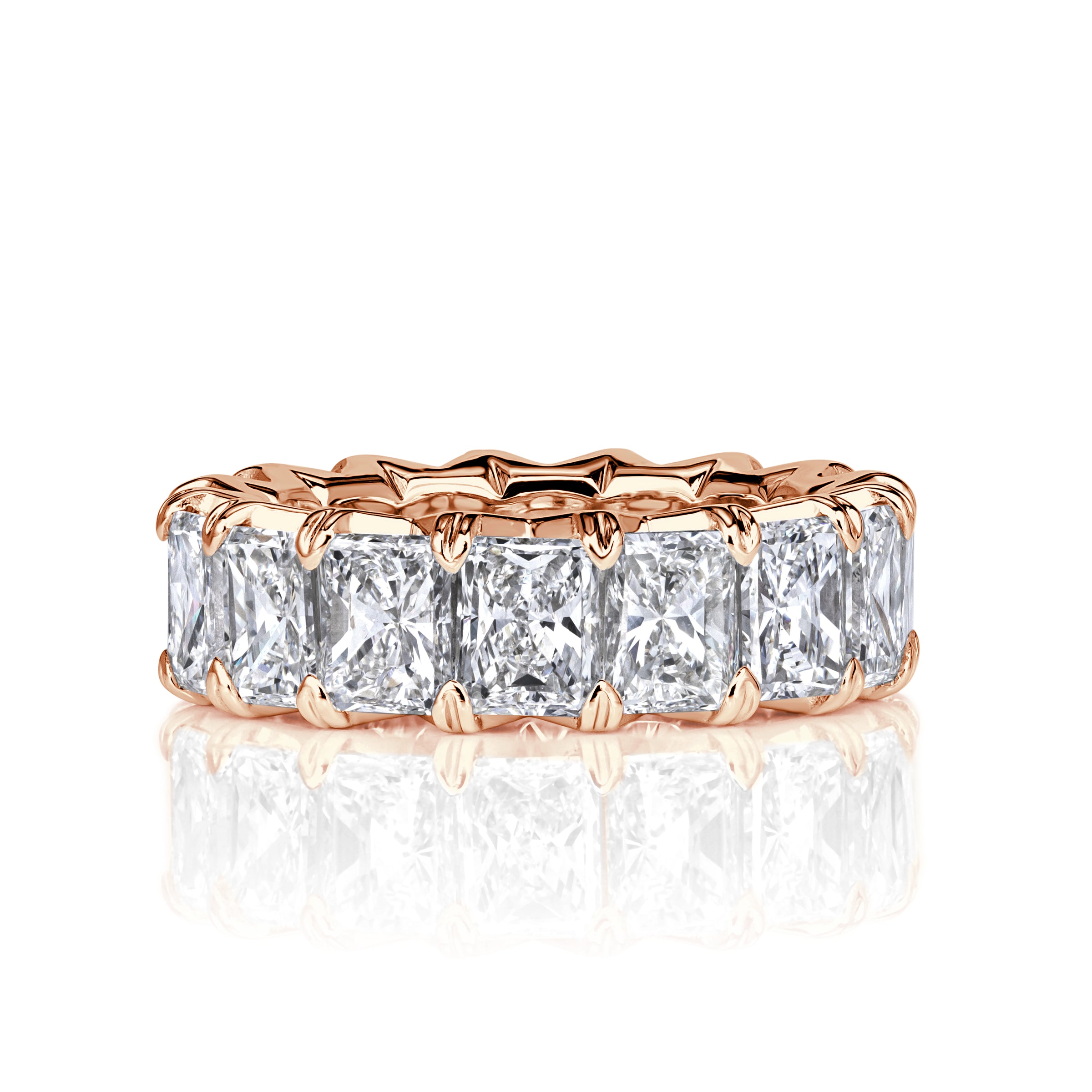 8-30ct-radiant-cut-diamond-eternity-band-in-rose-gold-21-495-00-front-view-primary.jpg 8.3 Carat Radiant Band | Brilliant White | 14K Rose Gold | Radiant Elegance | High Jewellery - Image 1