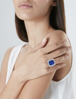 8 Carat Cushion Statement | Royal Blue Sapphire | 14K White Gold | Timeless Brilliance - Image 3