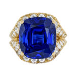 8 Carat Cushion Statement | Royal Blue Sapphire | 14K White Gold | Heirloom-Worthy Glow