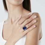 8 Carat Cushion Statement | Royal Blue Sapphire | 14K White Gold | Radiant Elegance