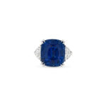 8 Carat Cushion Statement | Royal Blue Sapphire | 14K White Gold | Radiant Elegance - Image 3
