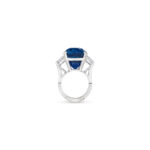 8 Carat Cushion Statement | Royal Blue Sapphire | 14K White Gold | Radiant Elegance - Image 4