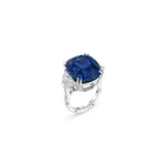 8 Carat Cushion Statement | Royal Blue Sapphire | 14K White Gold | Radiant Elegance