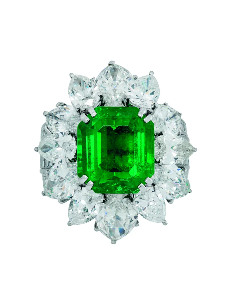 8 Carat Emerald-cut Statement | 14K White Gold | Refined Grandeur