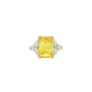 8 Carat Emerald-cut Statement | Fancy Yellow | 14K White Gold | A Crown-Worthy Fancy Rarity
