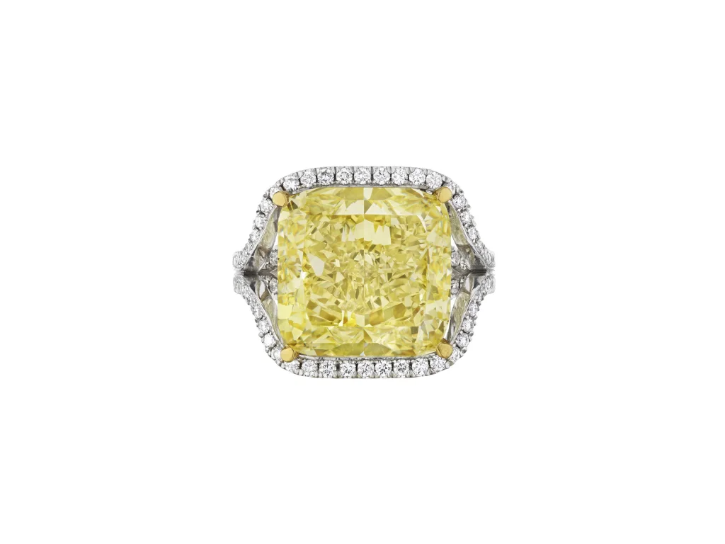 8 Carat Cushion Statement | Fancy Yellow | 14K White Gold | Colour-Collector’s Treasure
