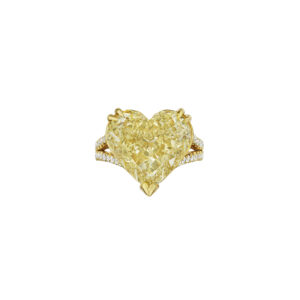 8 Carat Heart Shape Statement | Fancy Yellow | 14K White Gold | Sunlit Royal Radiance