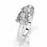 8 Carat Heart Shape Toi Et Moi Diamond Ring | Brilliant White | SI | 14K White Gold - Image 4