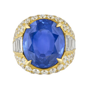8 Carat Oval Statement | Royal Blue Sapphire | 14K White Gold | Radiant Elegance