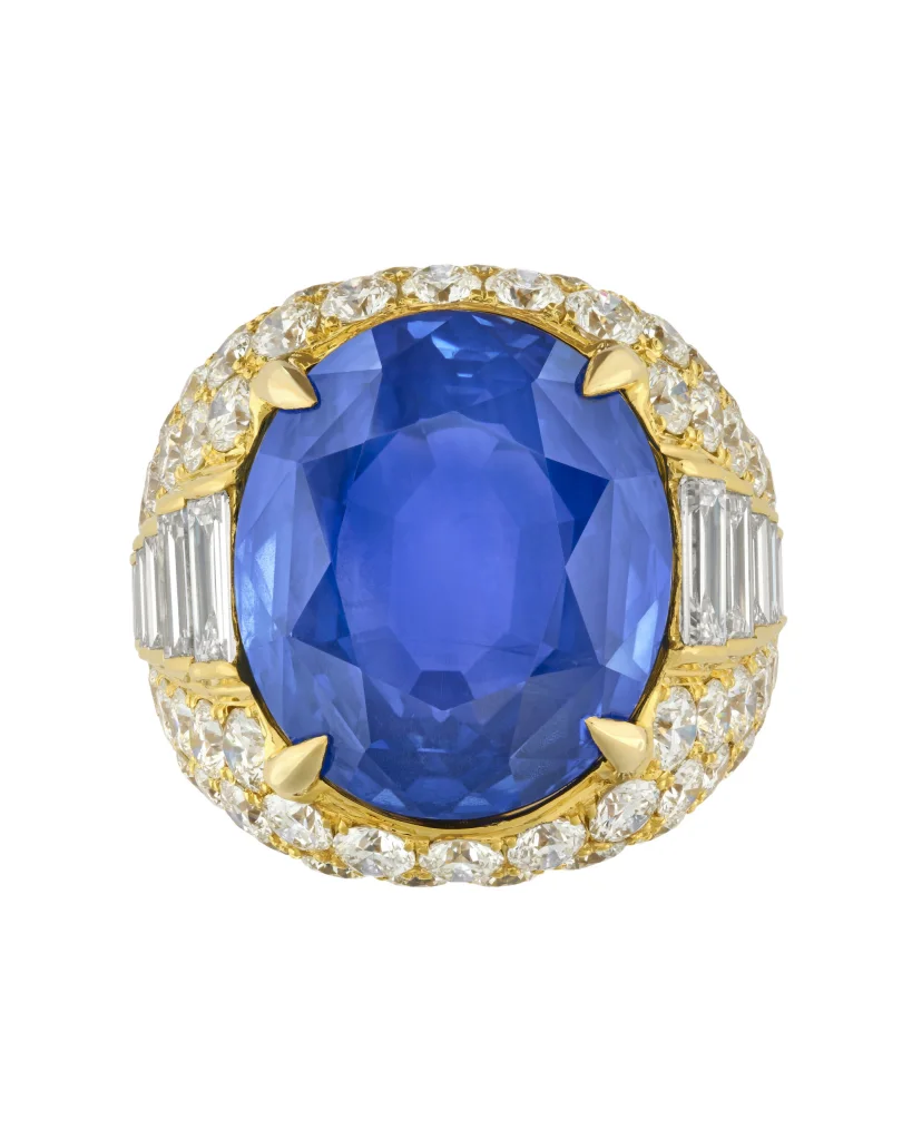 8 Carat Oval Statement | Royal Blue Sapphire | 14K White Gold | Radiant Elegance