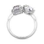 8 Carat Radiant Toi Et Moi Diamond Ring | Brilliant White / D color | FL/IF | 14K White Gold - Image 3