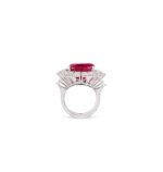 8 Carat Oval Statement | Ruby Red | 14K White Gold | Radiant Elegance | Heirloom - Image 4