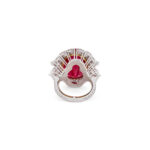 8 Carat Oval Statement | Ruby Red | 14K White Gold | Radiant Elegance | Heirloom - Image 7