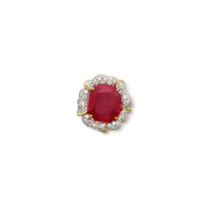 8 Carat Round Brilliant Statement | Ruby Red | 14K White Gold | Heirloom-Worthy Glow