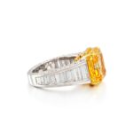 8 Carat Round Brilliant Statement | Fancy Yellow | 14K White Gold | Sunlit Royal Radiance - Image 2
