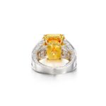 8 Carat Round Brilliant Statement | Fancy Yellow | 14K White Gold | Sunlit Royal Radiance - Image 3