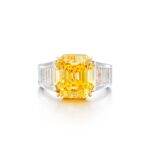 8 Carat Round Brilliant Statement | Fancy Yellow | 14K White Gold | Sunlit Royal Radiance