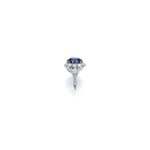 8 Carat Round Brilliant Statement | Royal Blue Sapphire | 14K White Gold | Refined Grandeur - Image 2