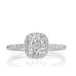 1.5 Carat Cushion Diamond Ring | Brilliant White | 14K White Gold | Elegant Sparkle