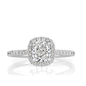 1.5 Carat Cushion Diamond Ring | Brilliant White | 14K White Gold | Elegant Sparkle