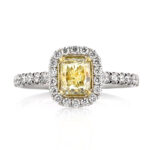 1.5 Carat Radiant Diamond Ring | Fancy Yellow | 14K White Gold | A Crown-Worthy Fancy Rarity