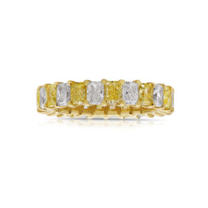 4 Carat Radiant Eternity Band | Fancy Yellow | 14K White Gold | Sunlit Royal Radiance