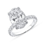 3.5 Carat Oval Halo Diamond Ring | Brilliant White | 18K Gold | Modern Nobility
