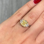 3 Carat Round Brilliant Diamond Ring | Fancy Yellow | 14K White Gold