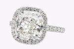 5.19 Carat Cushion Halo Diamond Ring | Brilliant White | 18K Gold | Radiant Elegance - Image 5