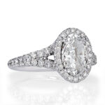4 Carat Oval Diamond Ring | Brilliant White | 14K White Gold | Quiet Power | Signature - Image 2