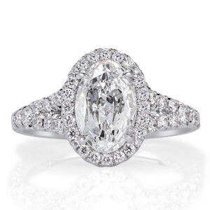 4 Carat Oval Diamond Ring | Brilliant White | 14K White Gold | Quiet Power | Signature